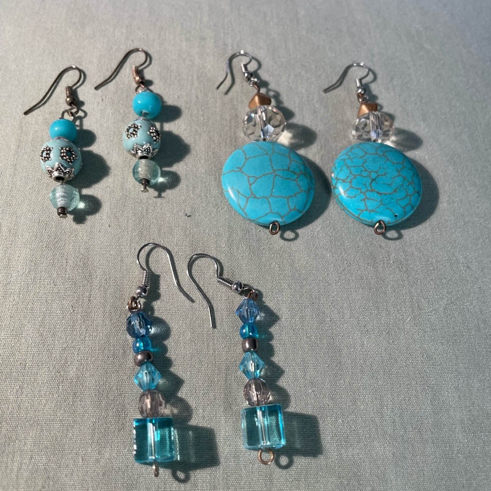 Handmade earrings w/quality stones.  New/ never worn $8